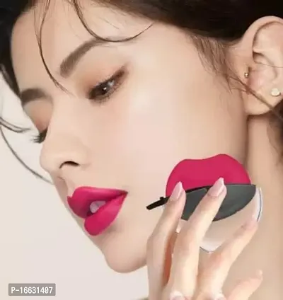 Lip Shape Apple Design Waterproof Lipstick Matte PINK-thumb0