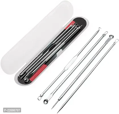 Stainless steel needles with a storage case, pack of 4 blackhead remover tools.-thumb0