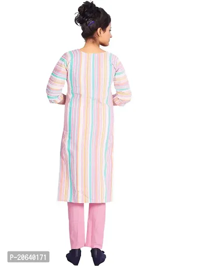 Stylish Striped Khadi Cotton Kurta-thumb4