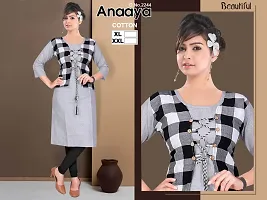 Stylish A-Line Self Design Cotton Kurta-thumb1