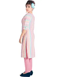 Stylish Striped Khadi Cotton Kurta-thumb2