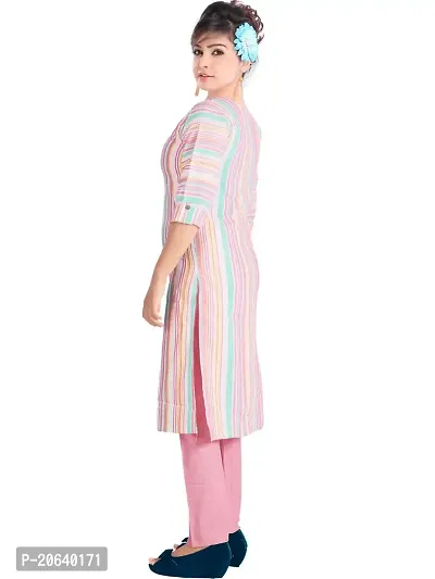 Stylish Striped Khadi Cotton Kurta-thumb3