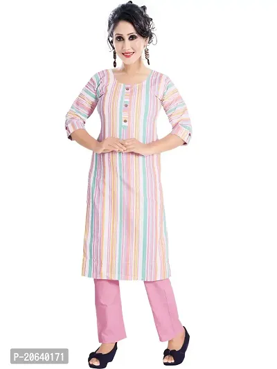 Stylish Striped Khadi Cotton Kurta-thumb2