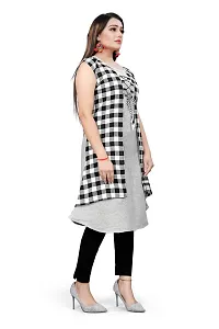 Stylish A-Line Self Design Cotton Kurta-thumb1