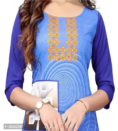 PREMVATI FASHION Women's Crepe Digital Print Straight Kurta(Combo of 2) (XXL, Blue  Blue)-thumb5