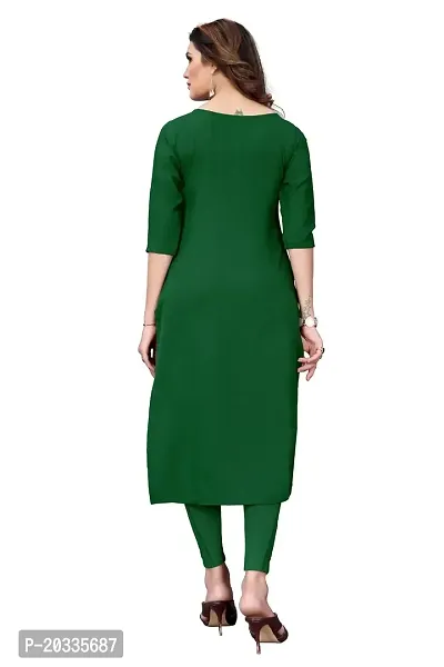 PREMVATI FASHION Women's Crepe Digital Print Straight Kurta (M, Green)-thumb2