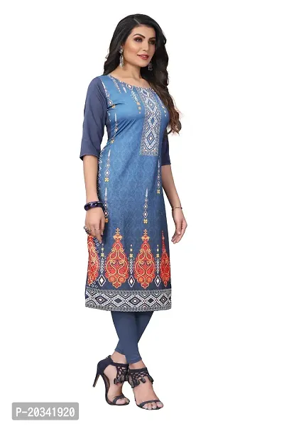 PREMVATI FASHION Women's Crepe Digital Print Straight Kurta(Pack of 2) (XL, BluegreyRosepink)-thumb3