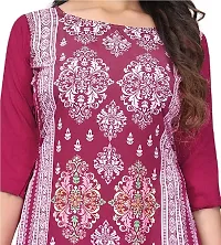 PREMVATI FASHION Women's Crepe Digital Print Straight Kurta (L, Pink)-thumb4