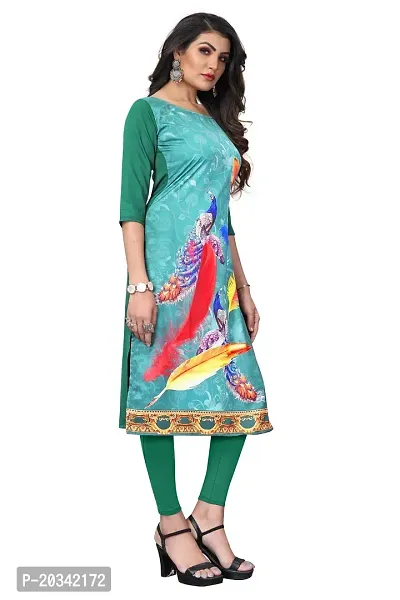 PREMVATI FASHION Women's Crepe Digital Print Straight Kurta(Pack of 2) (M, SPRINGGREENBluegrey)-thumb3