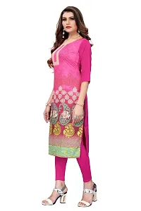 PREMVATI FASHION Women's Crepe Digital Print Straight Kurta(Pack of 2) (M, GreenPink)-thumb3