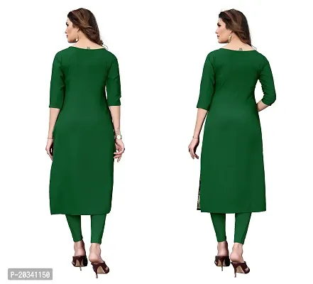 PREMVATI FASHION Women's Crepe Digital Print Straight Kurta(Pack of 2) (XL, GreenForestGreen)-thumb2