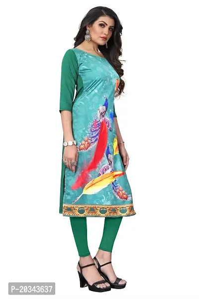 PREMVATI FASHION Women's Crepe Digital Print Straight Kurta(Pack of 2) (XL, SPRINGGREENRosepink)-thumb3