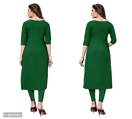 PREMVATI FASHION Women's Crepe Digital Print Straight Kurta(Pack 2) (S, SeagreenForestGreen)-thumb2