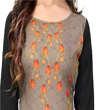 PREMVATI FASHION Women's Crepe Digital Print Straight Kurta (XXL, Brown)-thumb4