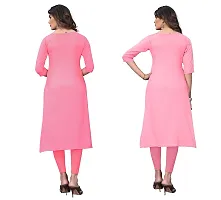 PREMVATI FASHION Women's Crepe Digital Print Straight Kurta(Pack of 2) (XXL, CORALPINKTOMATOPINK)-thumb1