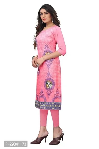 PREMVATI FASHION Women's Crepe Digital Print Straight Kurta(Pack of 2) (M, PeachTOMATOPINK)-thumb4