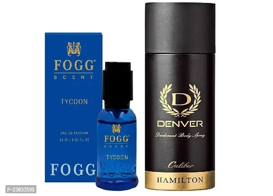 Tycoon Spray Perfume 15Ml And Caliver Body Deo 50Ml All Day Freshness Small Pack 48Hr Freshness (Pack Of 2-65ml)