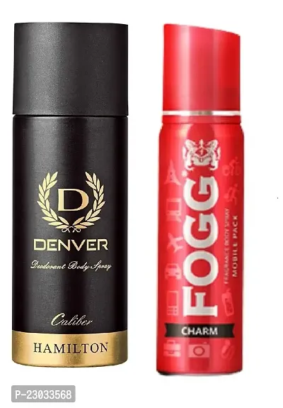 Charm Spray Perfume 25Ml And Caliver Body Deo 50Ml All Day Freshness Small Pack 48Hr Freshness (Pack Of 2-75ml)