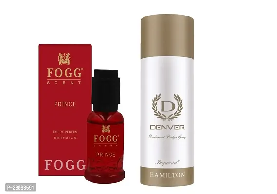 Prince Spray Perfume 15Ml And Imperial Body Deo 50Ml All Day Freshness Small Pack 48Hr Freshness (Pack Of 2-65ml)