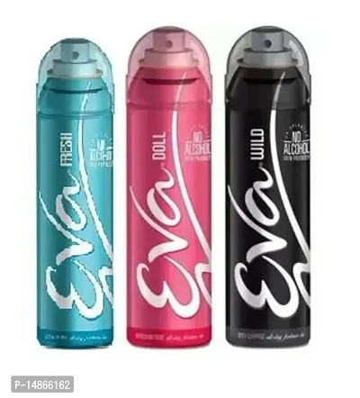 Eva FRESH 40ml DOLL 40ml WILD 40mlDeodorant Spray - For Women (120 ml,} pack of 3-thumb0