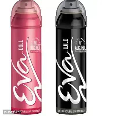 EVA Doll 40ml + Wild 40 ml + (Pack of 2) Deodorant Spray - For Women  (80 ml, Pack of 2)