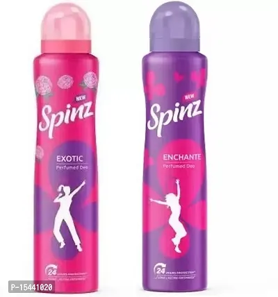 Spinz ENCHANTE 50ml+EXOTIC 50ml +100ml Deodorant Spray - For Men  Women (100 ml, Pack of 2) Pocket Perfume - For Men  Women  (100 ml, Pack of 2)-thumb0