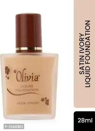 Olivia Liquid Foundation Satin Finish Foundation  (Ivory 01, 28 ml)-thumb2