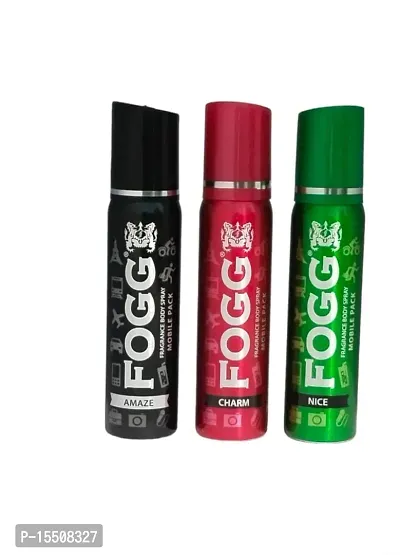 FOGG Body Spray Mobile Pack Pocket Deo Amaze, Charm, nice (25 ml x 3 pcs) Deodorant Spray - For Men  Women  (75 ml, Pack of 3)-thumb0