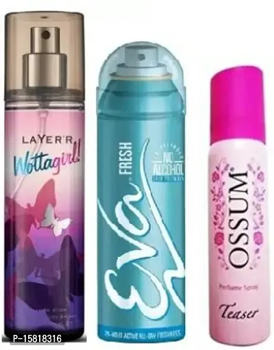 Unisex Amber kiss 60ml  Fress 40ml  Teaser 25 ml Deodorant Spray - For Men  Women  (125 ml, Pack of 3)-thumb0