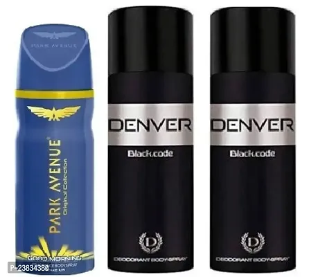 PARK AVENUE GOOD MORNING 40ML   DENVER BLACK CODE 50ML+ 50ML - UNISEX FREGNENSH PERFUME ( PACK OF 3)