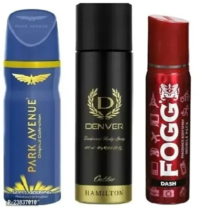 PARK AVENUE GOOD MORNING 40ML DENVER CALIBER 50ML FOGG DASH 25ML- UNISEX BODY PERFUME