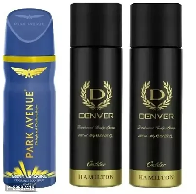 PARK AVENUE GOOD MORNING 40ML DENVER CALIBER 50ML+50ML- UNISEX BODY FRESHNESS PERFUME PACK OF 3