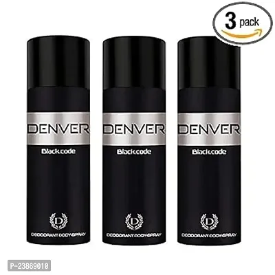 DENVER Black Code 50ml - Deodorant  long lasting body perfume for men -women-  ( 150ml - pack of 3)