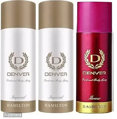 DENVER Imperial  50ml -2 pics    honour  50ml -1pics Deodorant Body Spray -  for men -women ( 150ml-pack of 3)