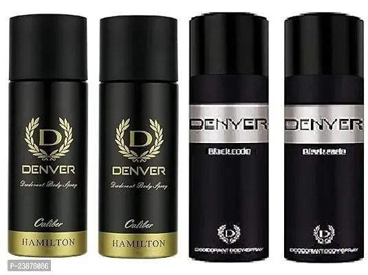 Denver caliber 50ml 2pics  black code 50ml 2 pics Deodorant Body Spray -for men -women ( 200ml, pack of 4)