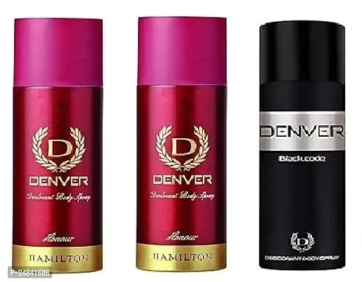 denver honour 50ml 2pics  black code 50ml -Deodorant Spray - For Men ( 150ml ) pack of 3