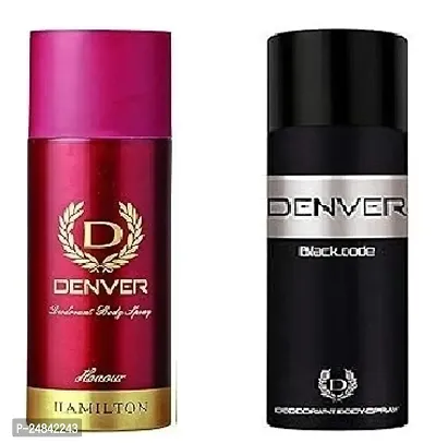 DENVER HONOUR 50ML  BLACK CODE 50ML - Deodorant Spray - For Men ( 100ML) PACK OF 2-thumb0