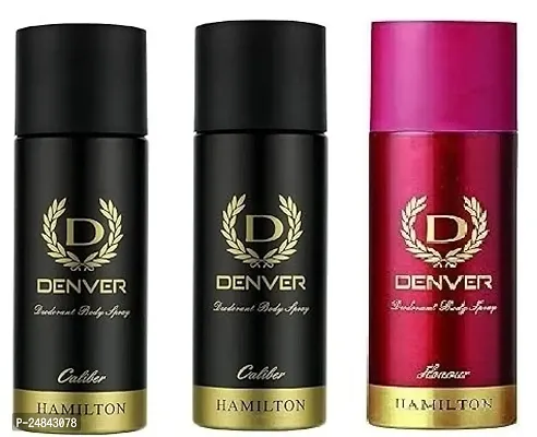 DENVER CALIBER 50ML 2PICS  HONOUR 50ML- Deodorant Spray - For Men ( 150ML) PACK OF 3