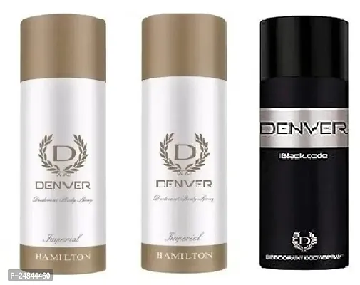 DENVER IMPERIAL 50ML 2PICS  BLACK CODE 50ML- Deodorant Spray - For Men ( 200ML )  PACK OF 3-thumb0