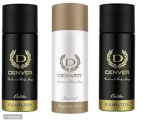 DENVER CALIBER 50ML  IMPERIAL 50ML -CALIBER 50ML -Deodorant Spray - For Men ( 150ML) PACK OF 3