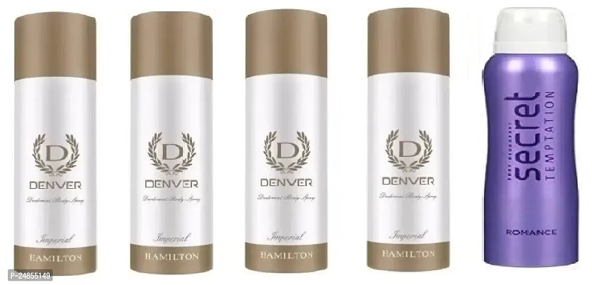 DENVER IMPERIAL 50ML 4PICS  SECRET ROMANCE 50ML -Deodorant Spray - For Men  ( 250ML)  PACK OF 5-thumb0