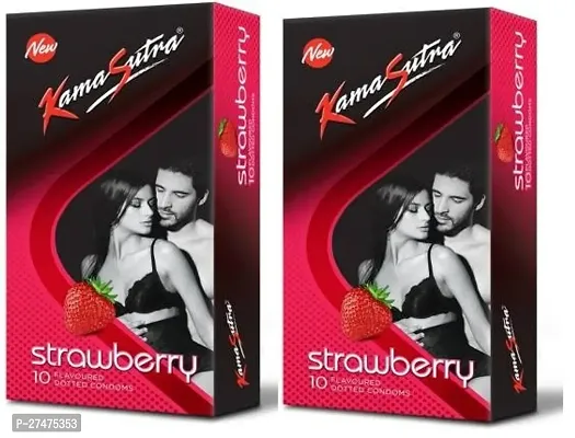 Kamasutra STRAWBERRY Flavour Condom Condom  (20 Sheets) pack of 2-thumb0