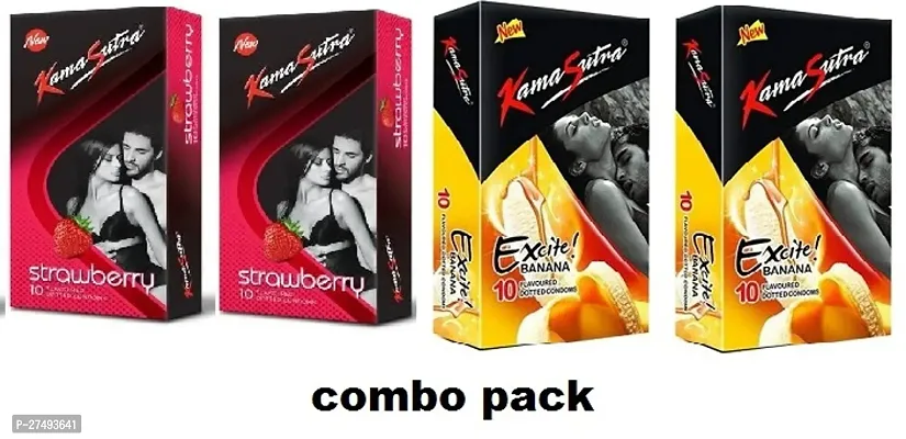 kama sutra strawberry 2 pics  banana 2 pics -( pack of 4 -40 sheets )