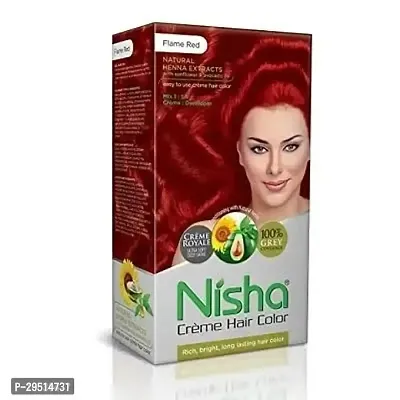 Nisha Creme Hair Color Flame Red- Unisex Hair Colour