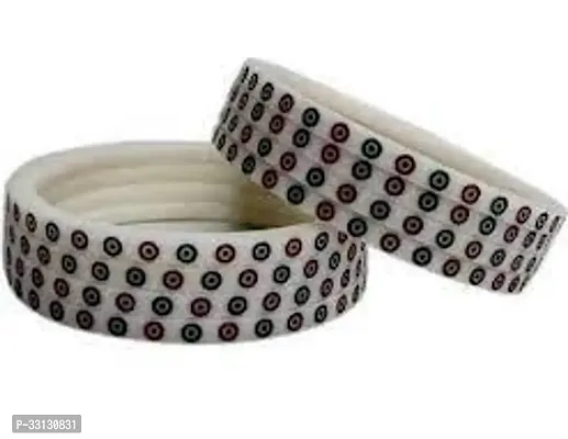 Trendy White Diamonds Doted Bangles for Women-thumb0