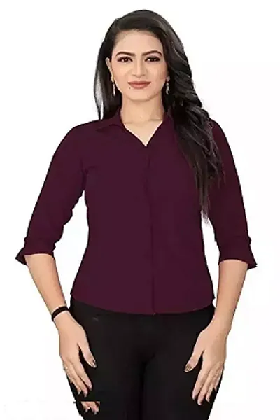 DOLANE Women's Slim Fit Lycra Shirts (DOLN1-SRT104)