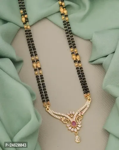 Gold Tradition Gold Plated 30 inch long Designer and Stylish alloy Mangalsutra for Women