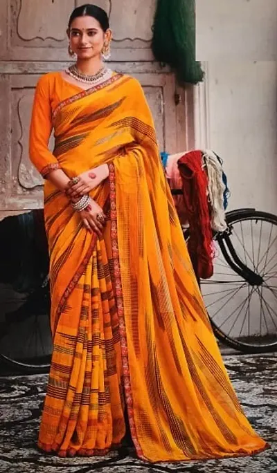 Elegant Georgette Saree with Blouse piece