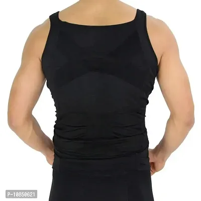 RUBS Slimming Tummy Tucker Slim & Lift Body Shaper Vest/Men's Undershirt Vest to Look Slim Instantly (XXL-XXXL, Black)-thumb2