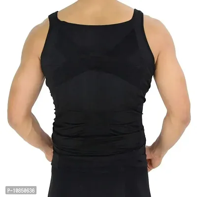 RUBS Slimming Tummy Tucker Slim & Lift Body Shaper Vest/Men's Undershirt Inner Wear to Look Slim Instantly (Black/Large)-thumb2